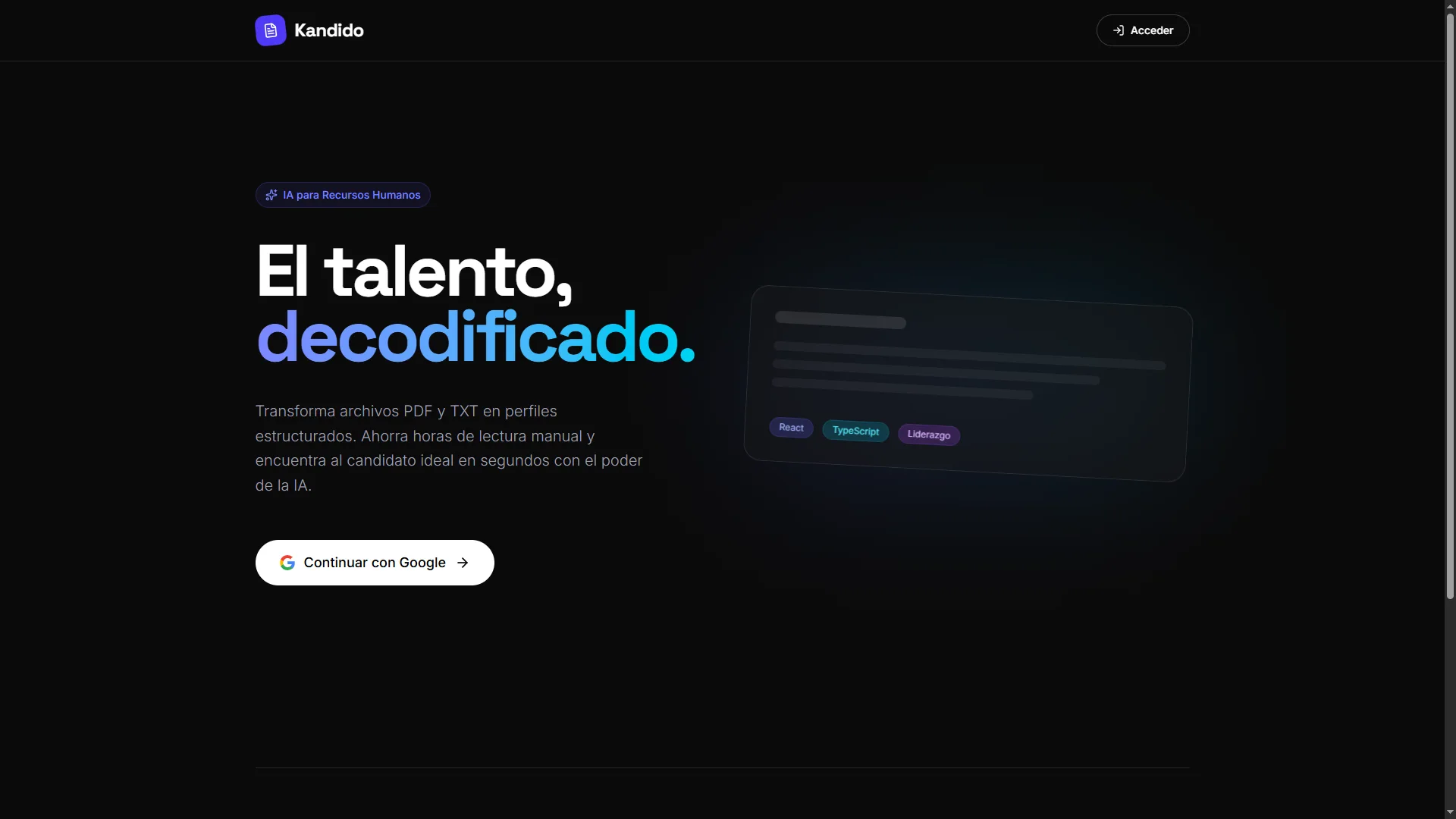 Screenshot of kandido.es